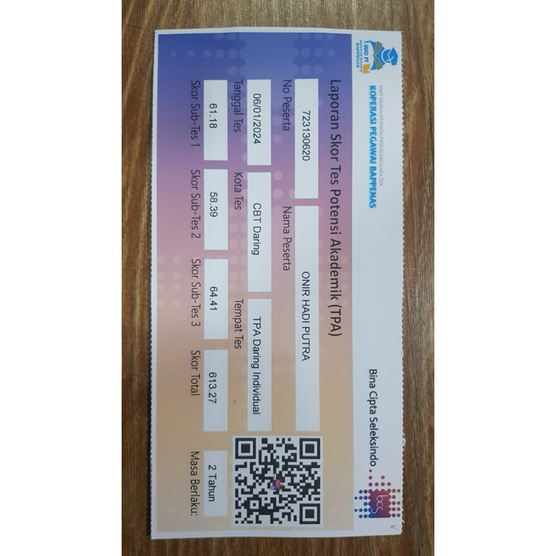 TEST ONLINE TPA BAPPENAS UUO PT KOPERASI BAPENAS TPA ONLINE