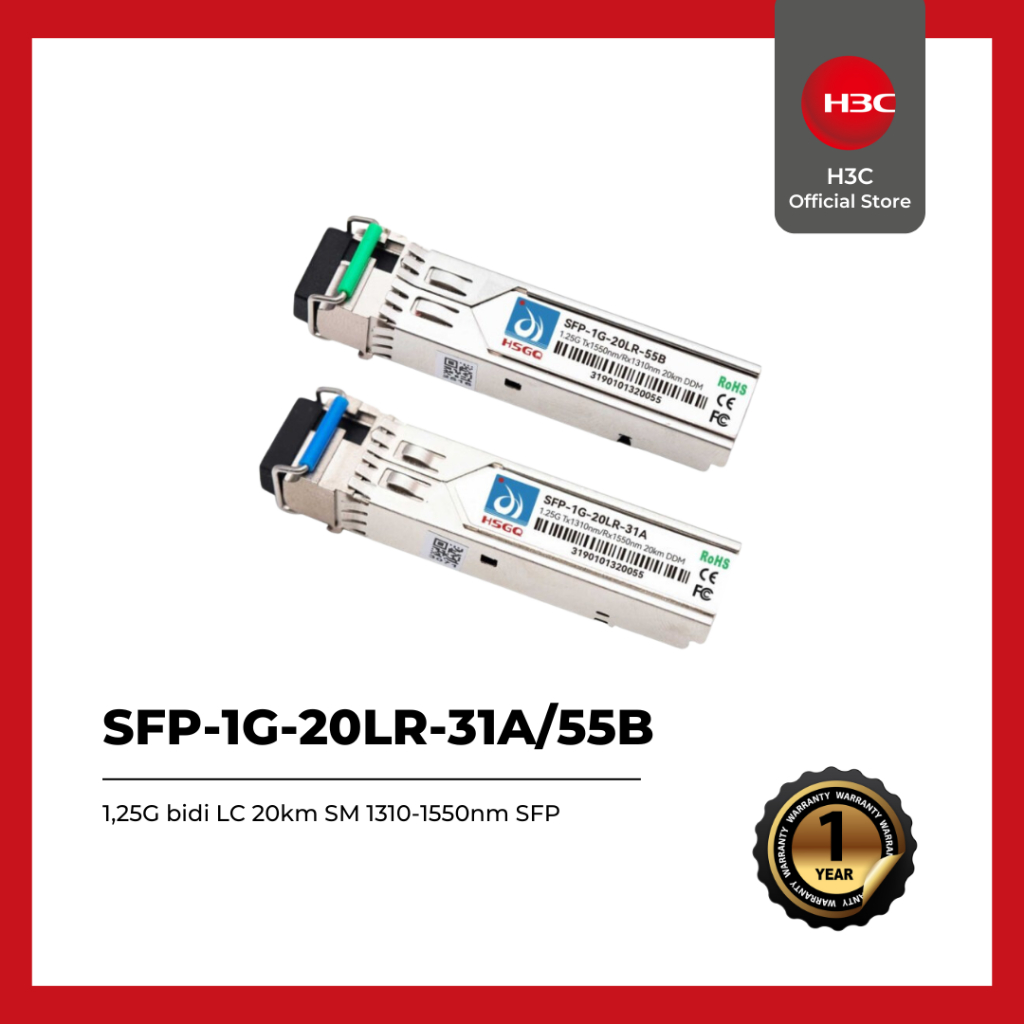 HSGQ SFP-1G-20LR-31A/55B HSGQ 1.25G bidi LC 20km SM 1310/1550nm SFP