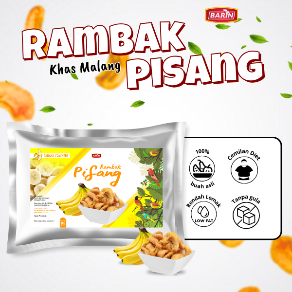 

Barin Keripik Buah Pisang Rambak Cemilan Diet Sehat Khas Malang