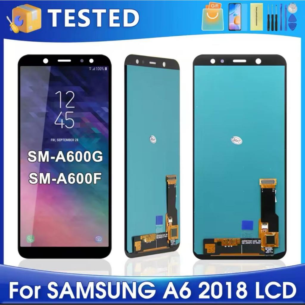 6.0" Tested AMOLED For Samsung A6/A6+ 2018 LCD Display A605 Touch Screen Digitizer Assembly For Sams