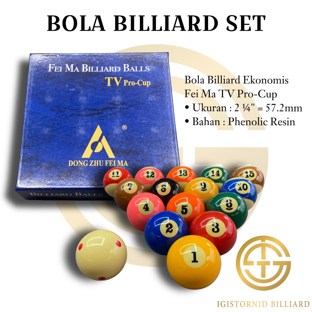 Bola Billiard Set Meja 9ft - Brown Set