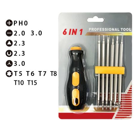 Obeng Set 7 Pcs Bolak Balik - 12 Mata Obeng Y/U plum blossom segitiga