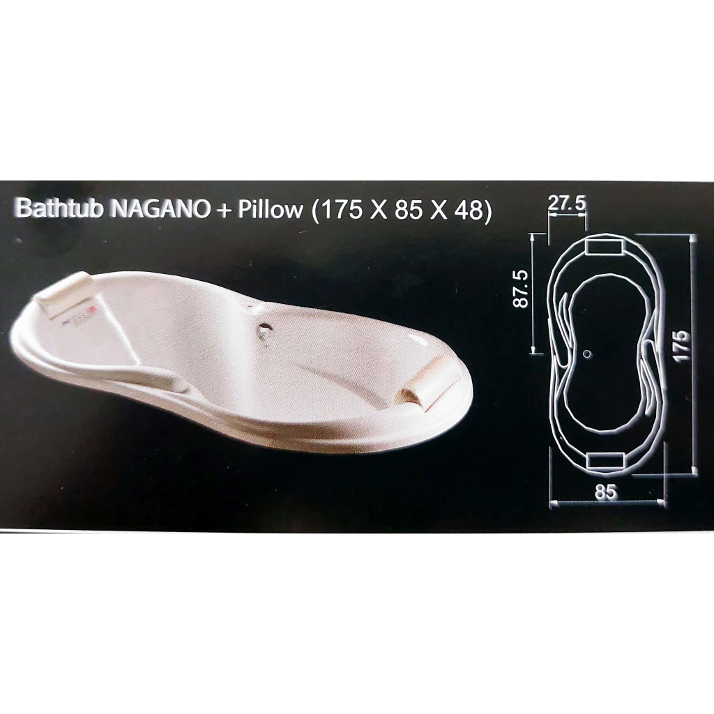 Halmar Bathtub Nagano + Pillow Bahan Marble