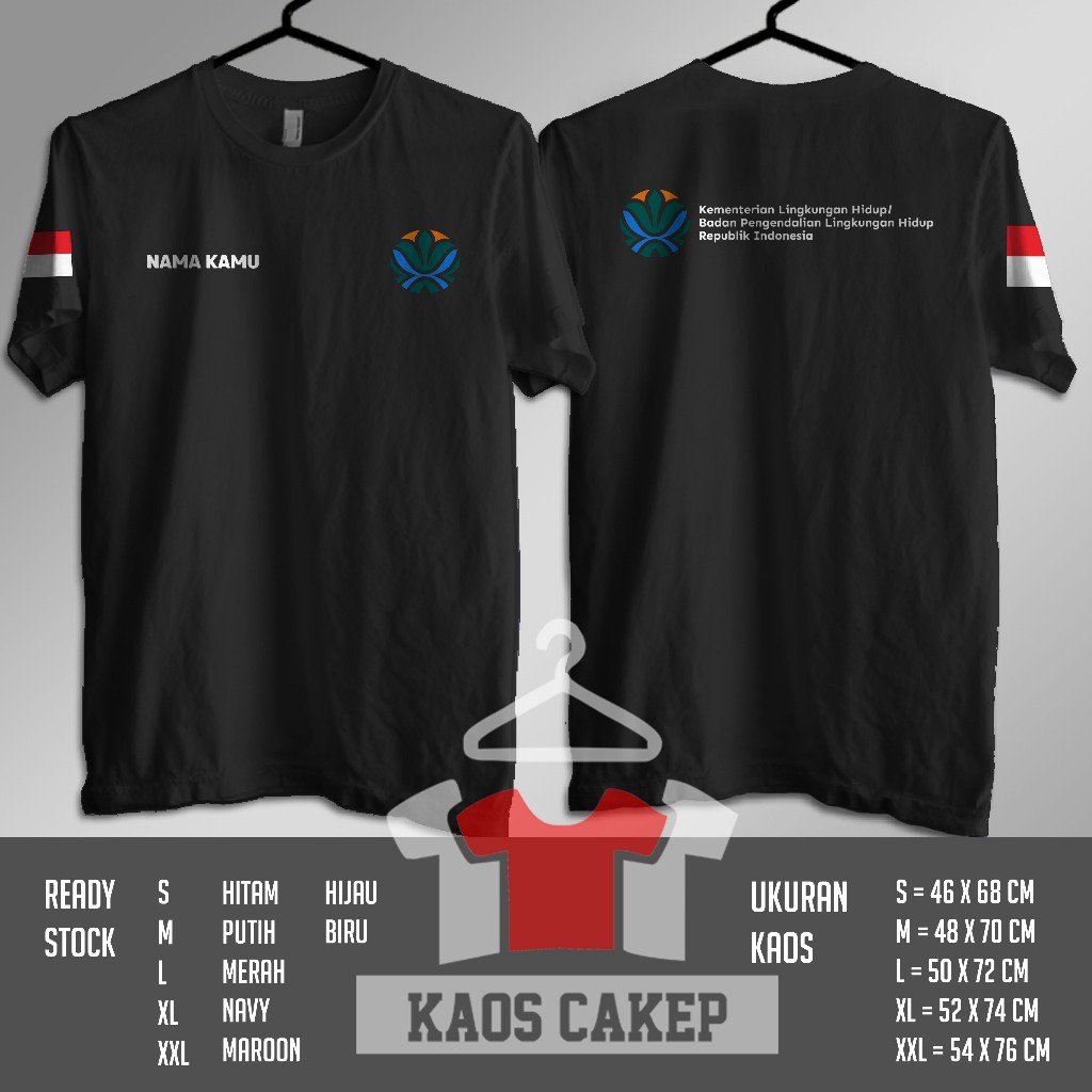 Kaos Logo Kementerian Lingkungan Hidup , Badan Pengendalian Lingkungan Hidup Republik Indonesia Grat