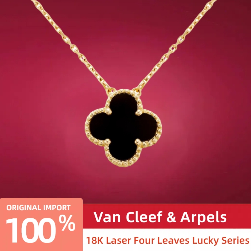 【18K emas asli/100%ORI】VanCleef & Arpels Kalung Clover/kalung wanita emas18K