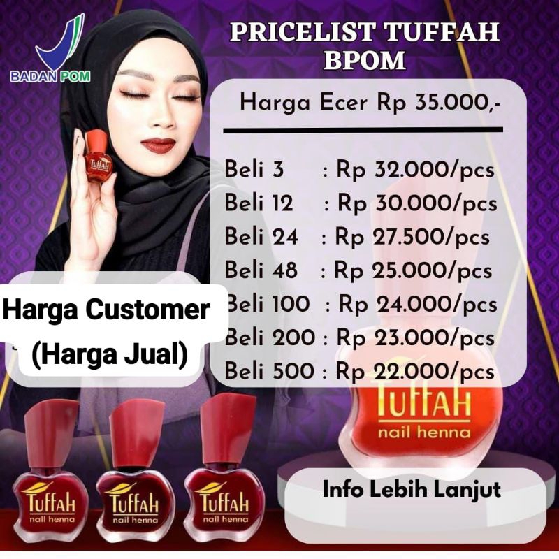 Tuffah Nail Henna Original | Kutek Henna Halal Tahan Lama