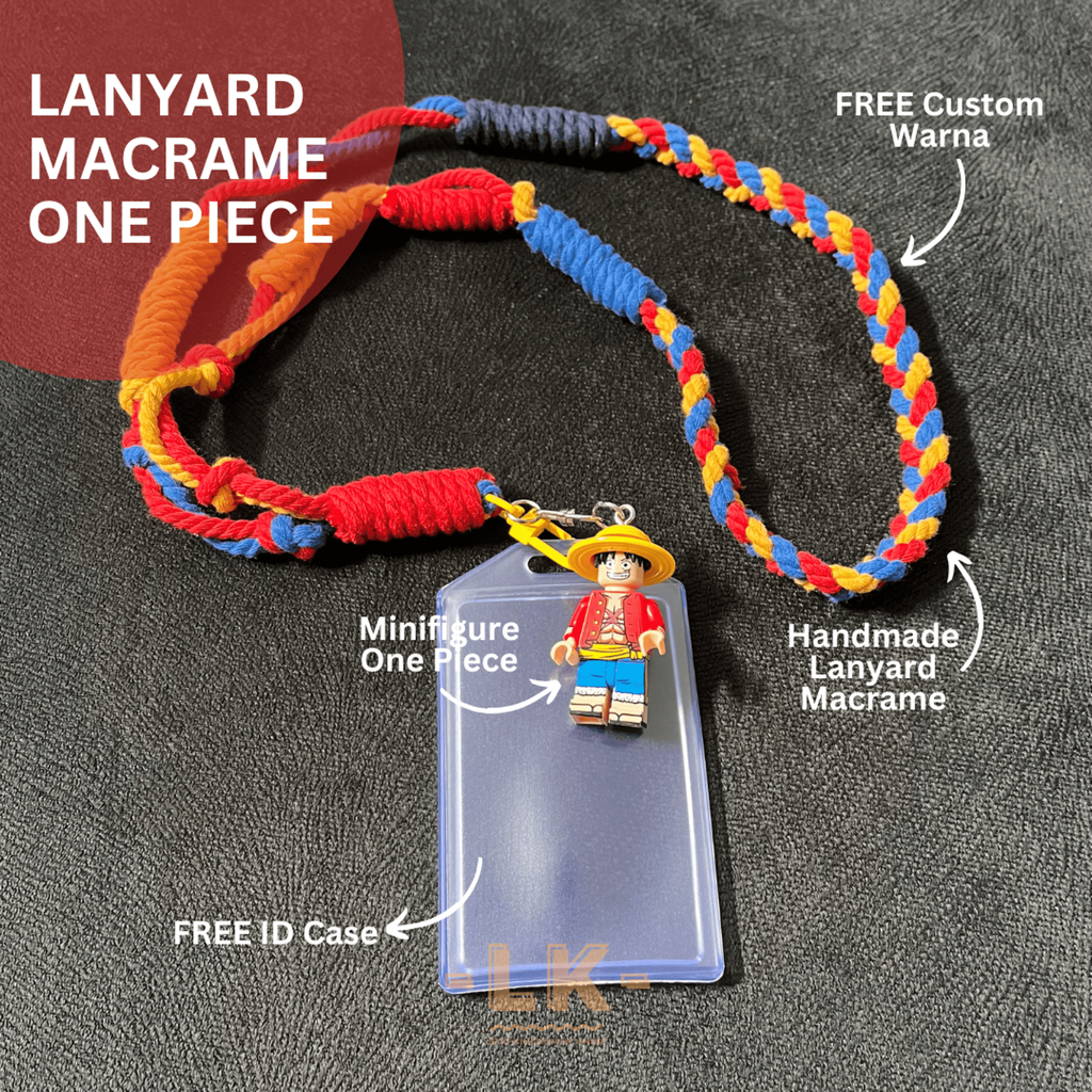 

One Piece Lanyard Macrame Minifigure (Id Card/ Name Tag/ Card Holder/ Macrame/ One Piece/ Luffy)