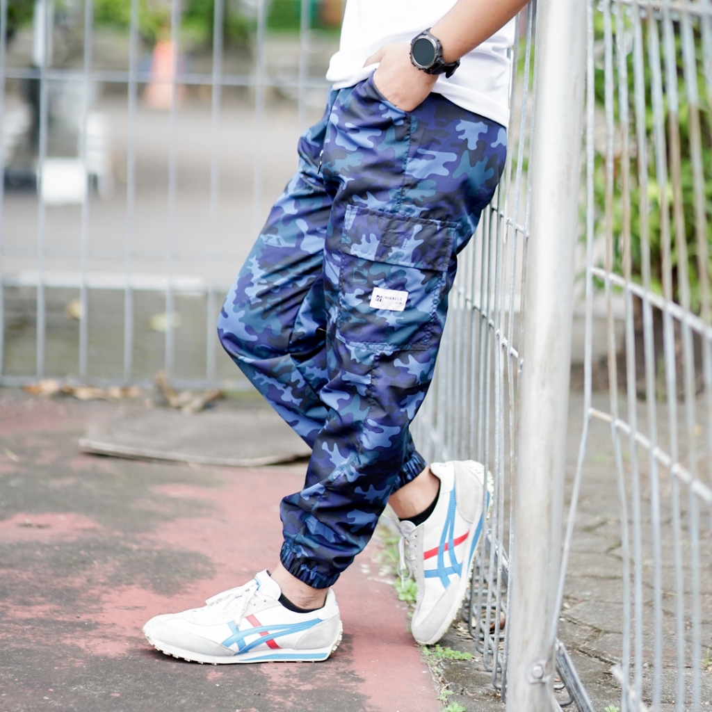 MIRACLECO Long Cargo Jogger Pants Camo Rokavs