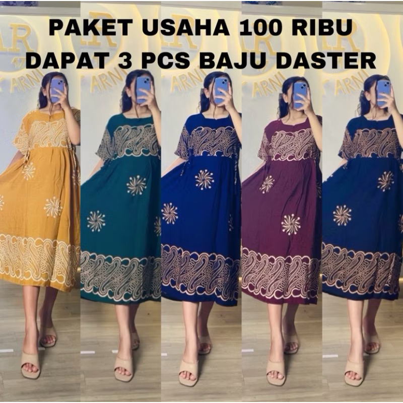 PAKET USAHA 100 RIBU DAPAT 3 BAJU DASTER MOTIF SENA // DASTER CHIBI BUSUI