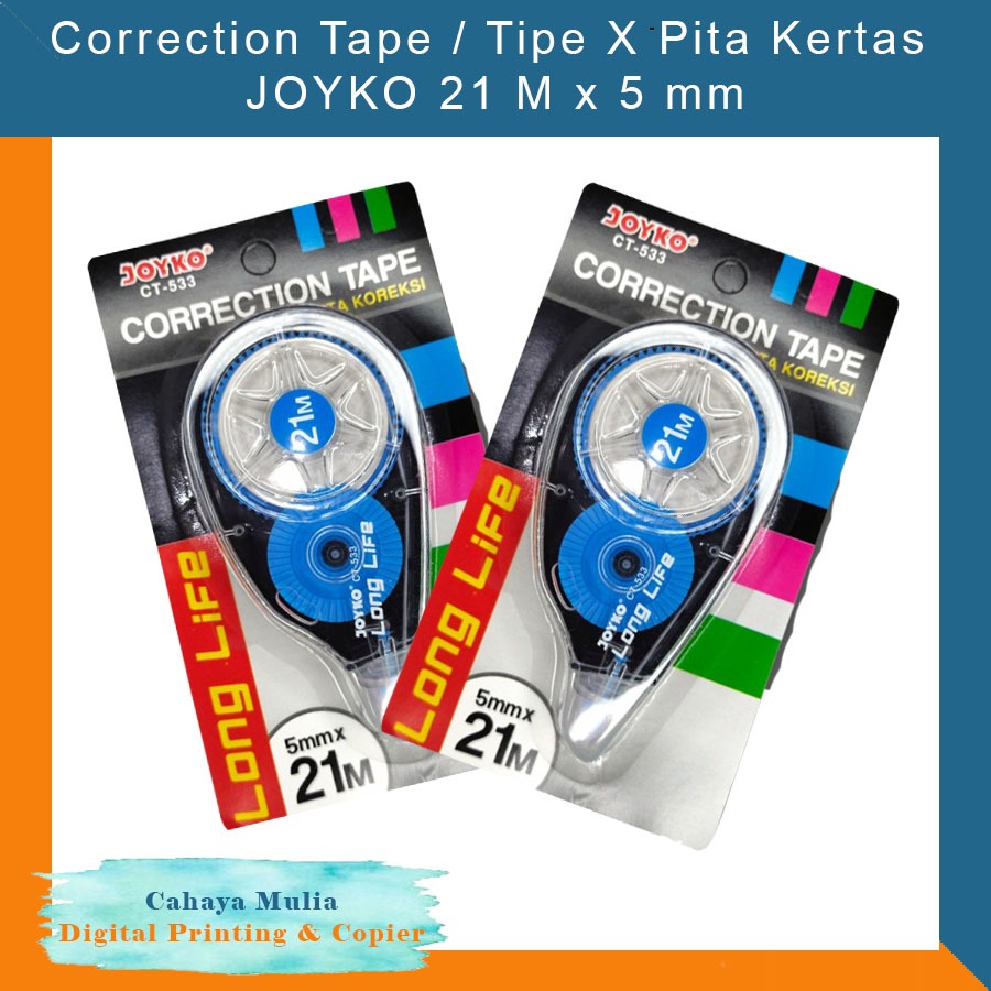 

Correction Tape / Tip Ex / Tipe X Pita Kertas JOYKO CT-533 - JOYKO 21 M