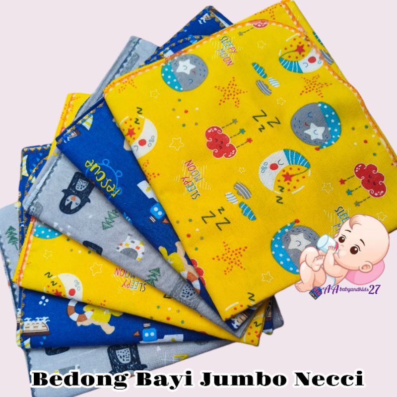 Rene/ Nia 1Pak Isi 6PC (Setengah Lusin) Bedong Bayi Ukuran Jumbo Motif Print Necci Terbaru Size 120 