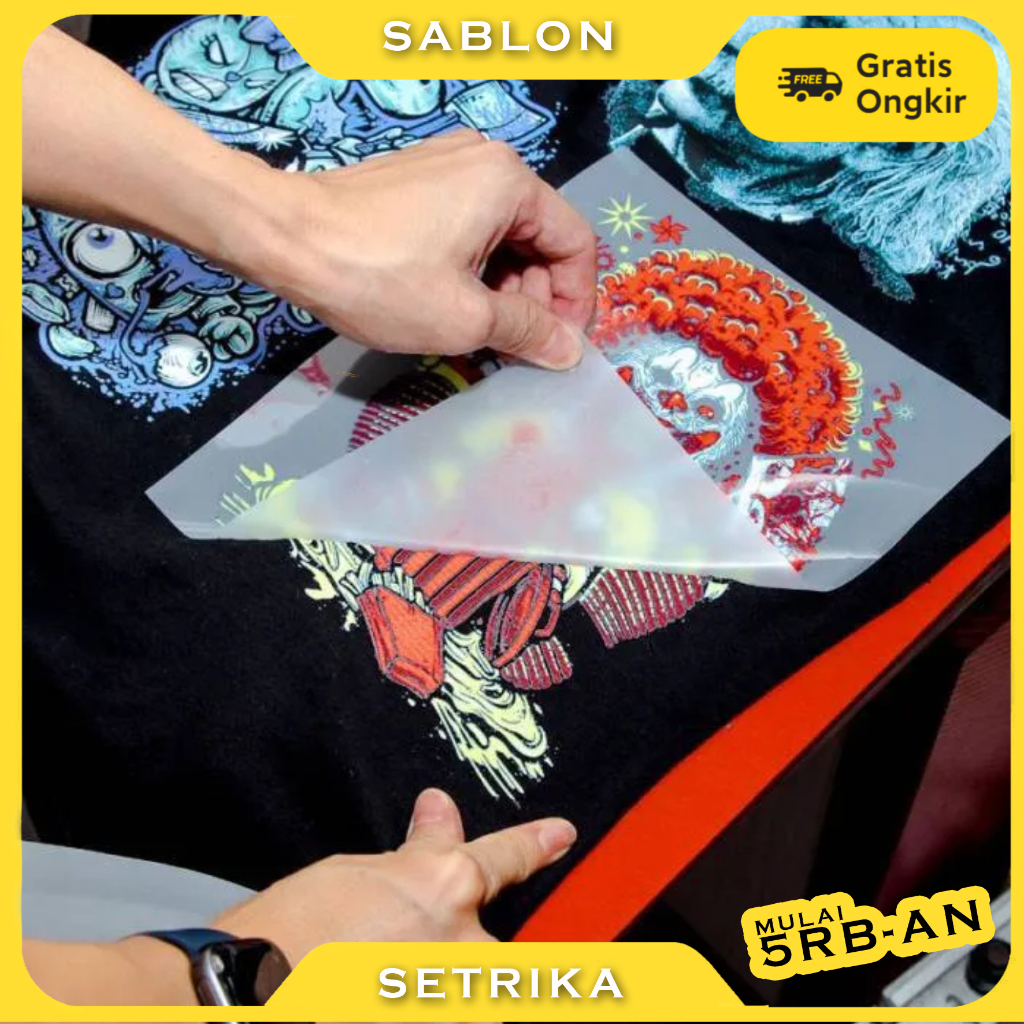 

DTF Sablon Sticker A3, A4, A5, A6, & A7 Satuan Custom Tinggal Setrika di Kaos Tas Hoodie Sweter Jaket Topi