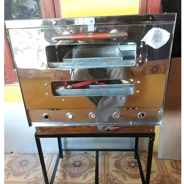 Oven Gas Bahan stainless ukuran 60x40x70 cm Oven Gas Lengkap / Oven Kue Antikarat