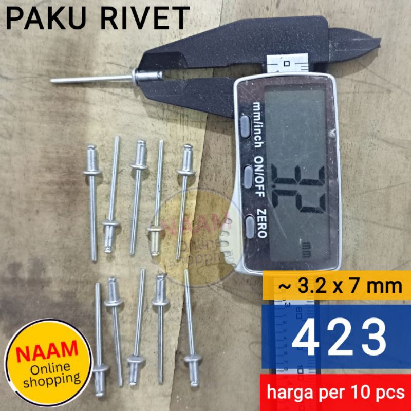 (423-10) PAKU RIFET 423 - PAKU RIVET / PAKU RIPET / KLEM RIPET / PAKU TEMBAK BLIND RIVET