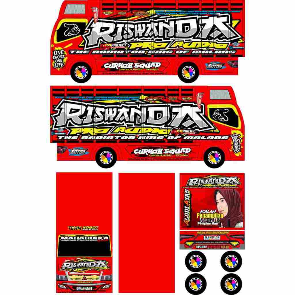STIKER MINIATUR TRUCK RISWANDA AUDIO