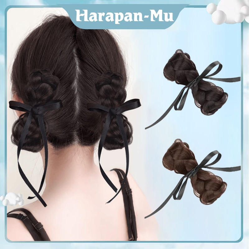 Jepit Rambut Palsu Sanggul 2pcs Jepitan Rambut Palsu Korea Jepit Cakar Rambut Palsu Hiasan Rambut