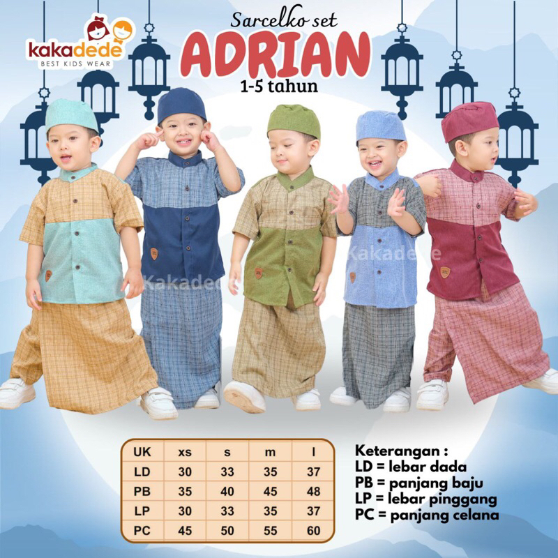 Sarcelko Set Adrian / Baju Koko Anak / Koko Anak Laki-Laki / Set Baju koko Anak / Set Koko Premium A