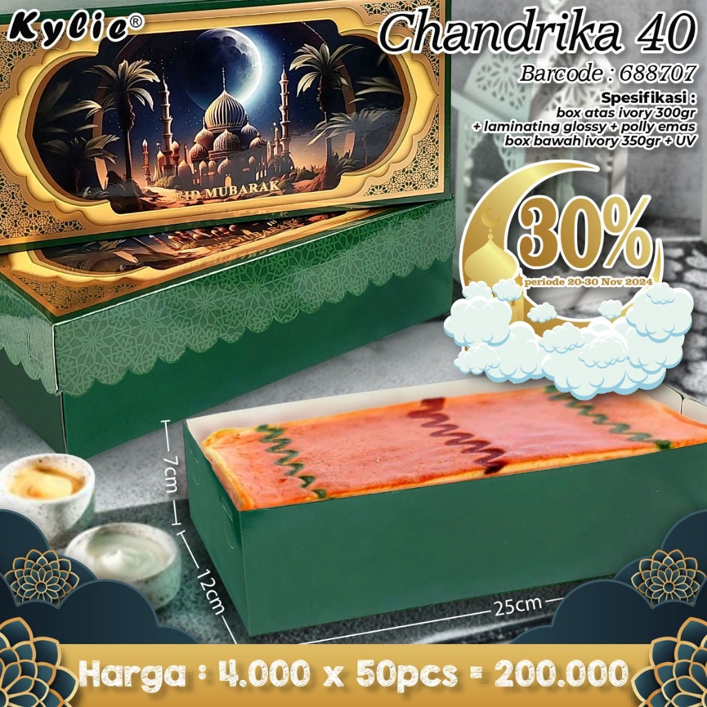 

Cake Box Lebaran Idul Fitri Chandrika 40 25x12x7cm (5pcs)