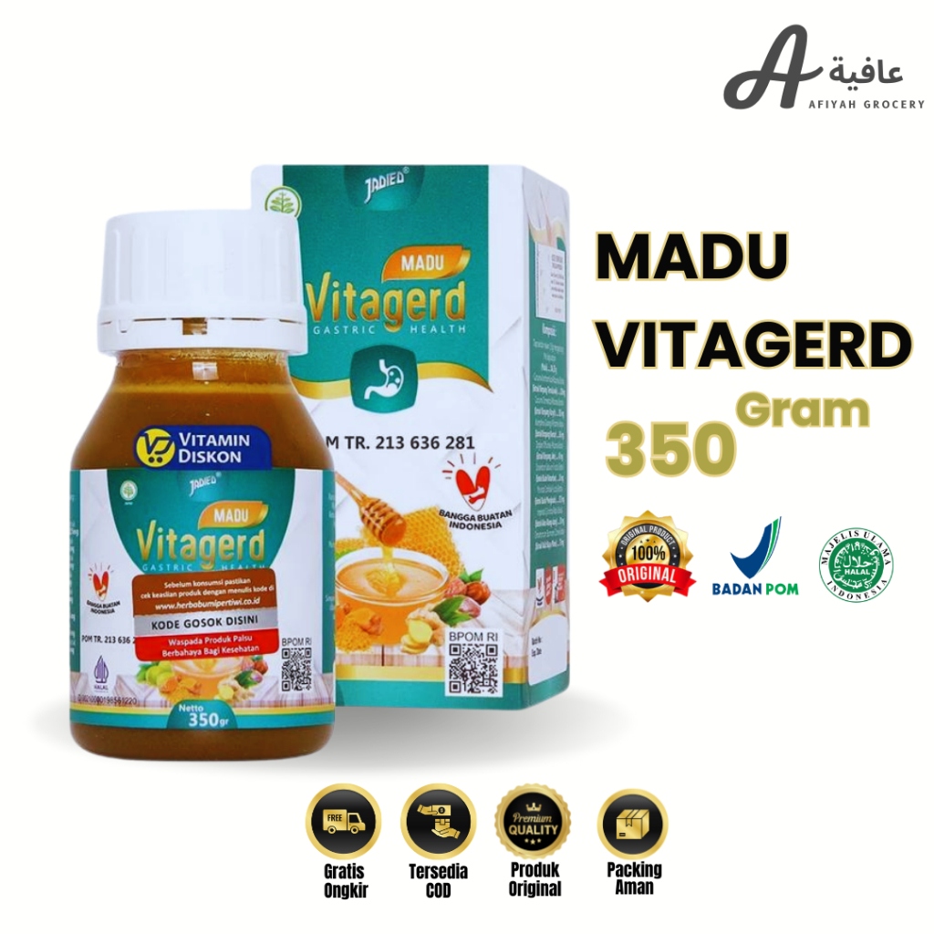 

Madu Vitagerd 100% Ori - Madu Asli Redakan Maag/Gerd/Anxiety/Asam Lambung Sudah BPOM - 350gr