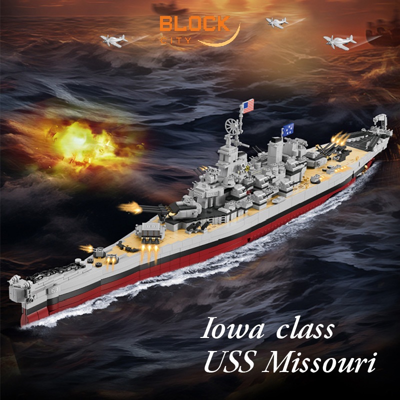 Block City- FC Bricks IOWA Class USS Missouri Puzzle Block Toys Mainan Balok Susun