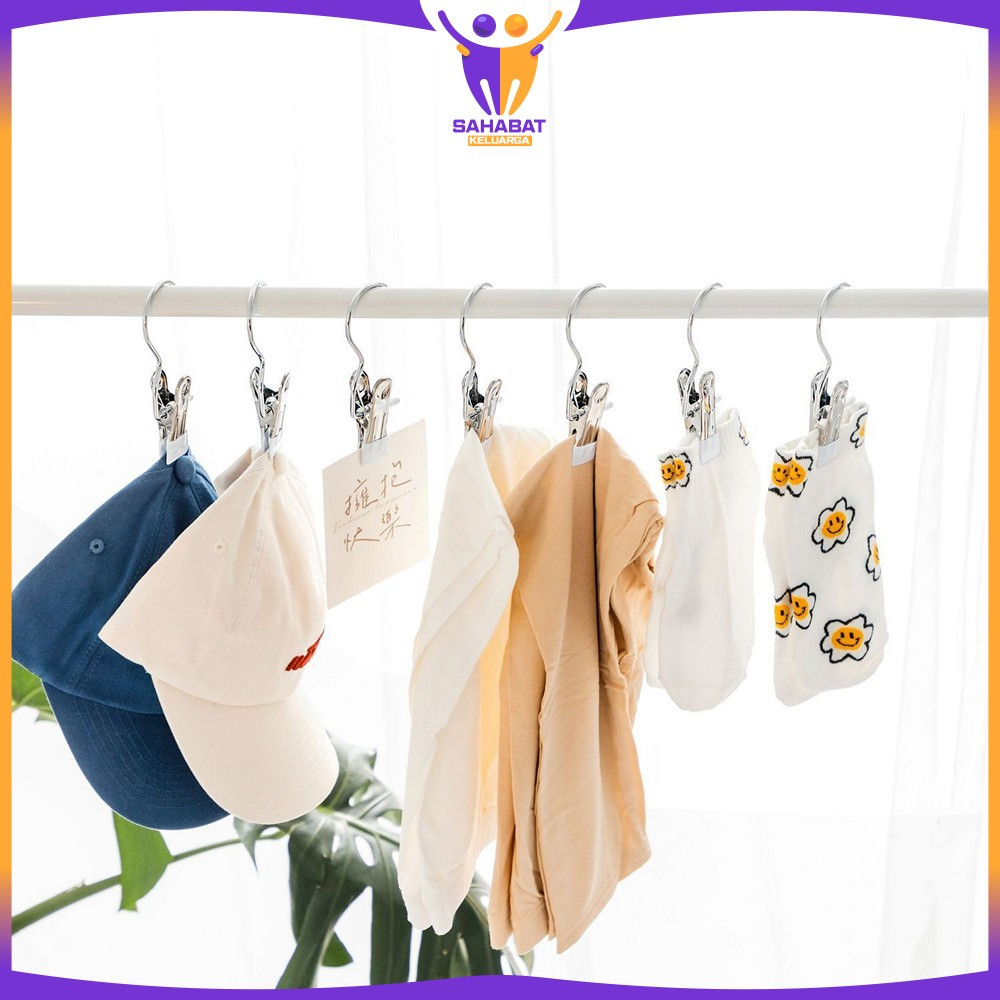 Pants Hanger Clip Stainless Mini Serbaguna Gantungan Baju Jepit Besi / Jepit Gantungan Jemuran Trous