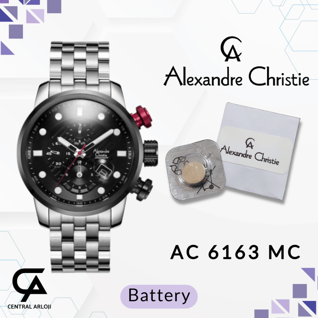 Baterai Jam Tangan Alexandre Christie 6163 MC Original