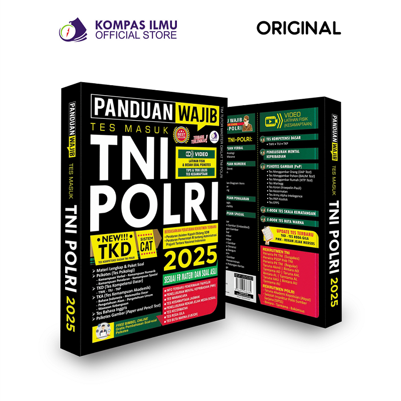 Buku Panduan Wajib Tes Masuk Casis TNI POLRI 2025 TKD Tes Kompetensi Dasar [PWTNI2]
