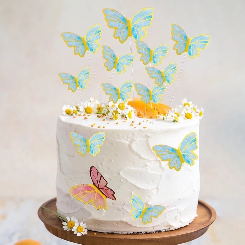 <M.A> PAJANGAN KUE KUPU-KUPU / DEKORASI KUE ULANG TAHUN STIKER KUPU-KUPU / HIASAN KUE ULANG TAHUN KU