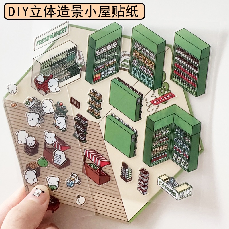 

Sticker DIY 3D Scene Stickers Rumah ala Korea Tempel Menyusun Kreatif