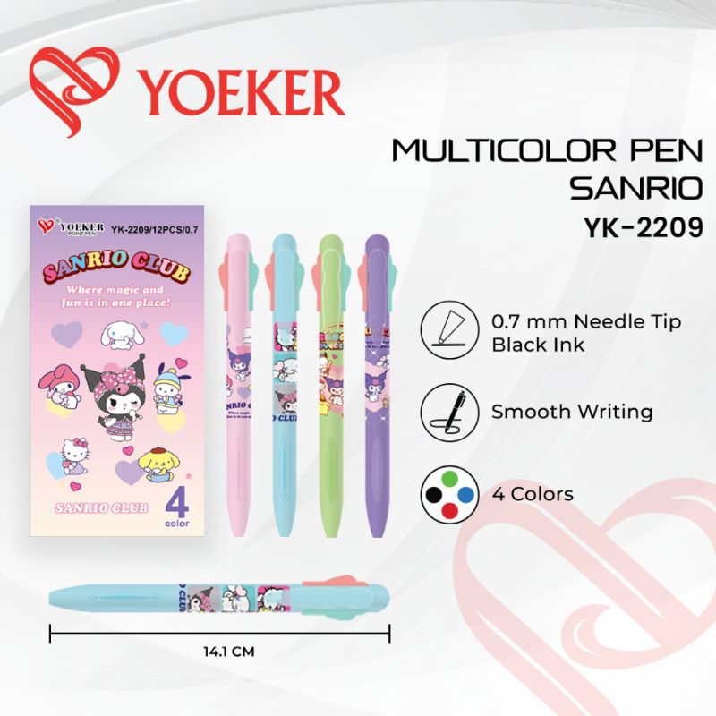 

(1 box) pena 4 warna/ 4 in 1 multicolor pen karakter
