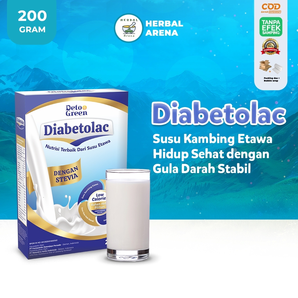 

DIABETOLAC Susu Kambing Murni Manis Alami Stevia 200 Gram