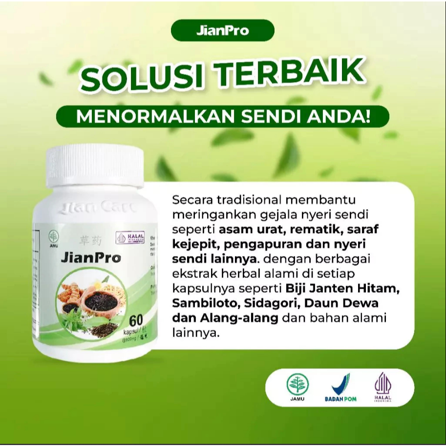 JIANPRO Ramuan Obat Herbal  encok, Pegal Linu ORIGINAL Jian Pro BPOM