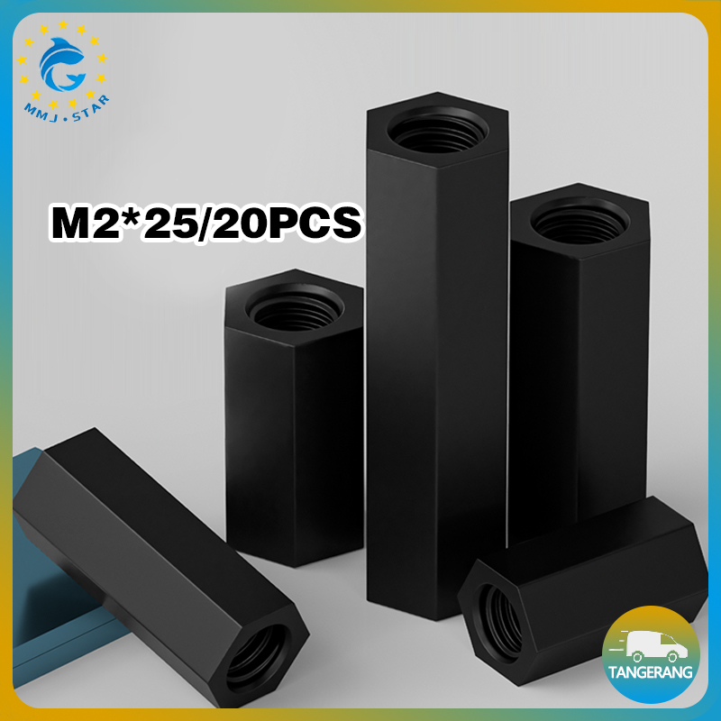 Nylon Spacer M2 25mm-Hex Standoff Spacer 20pcs-Plastik Penyangga PCB Dudukan