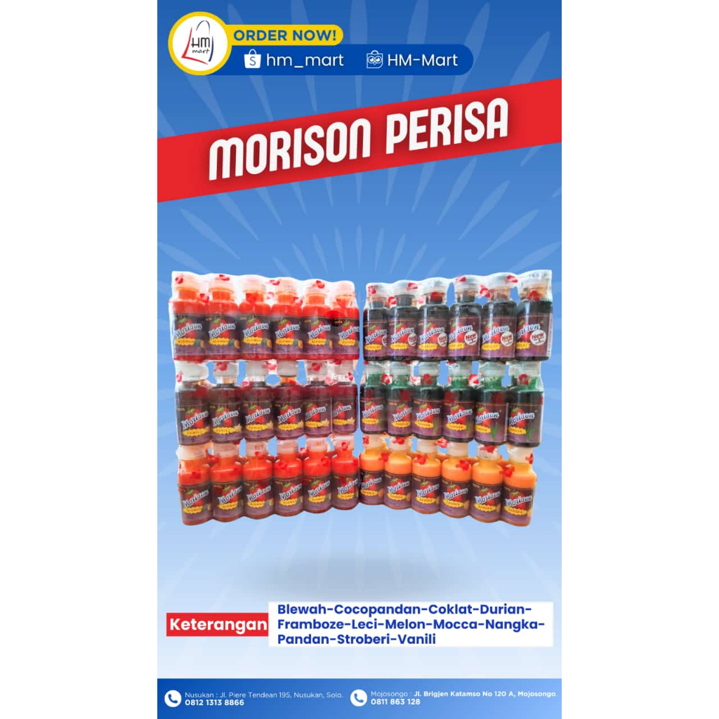 

Perisa Morison / Essence Morison Isi 12 Botol @50ml