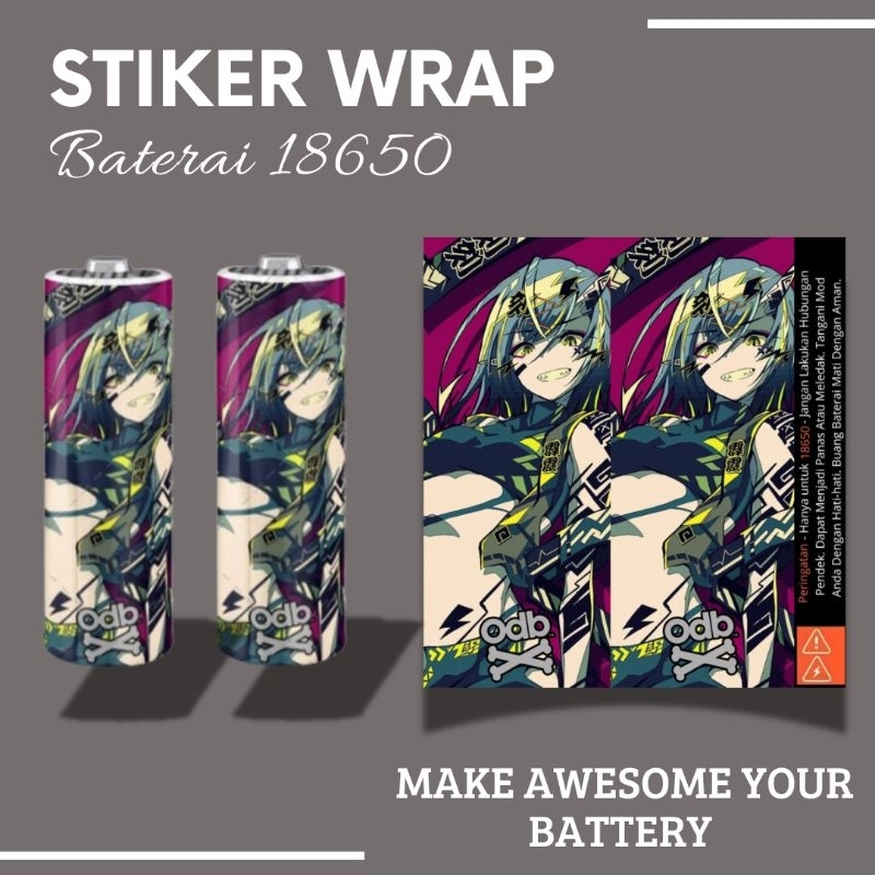 Jaka Custom - Skin Stiker Wrap Baterai 18650 Motif ODB X Anime V6 Full Desain Untuk Melindungxi Dan 