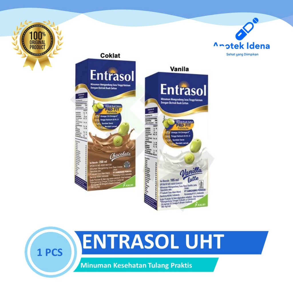 

ENTRASOL UHT 185 ML Rasa Cokelat dan Vanila - Susu tinggi kalsium