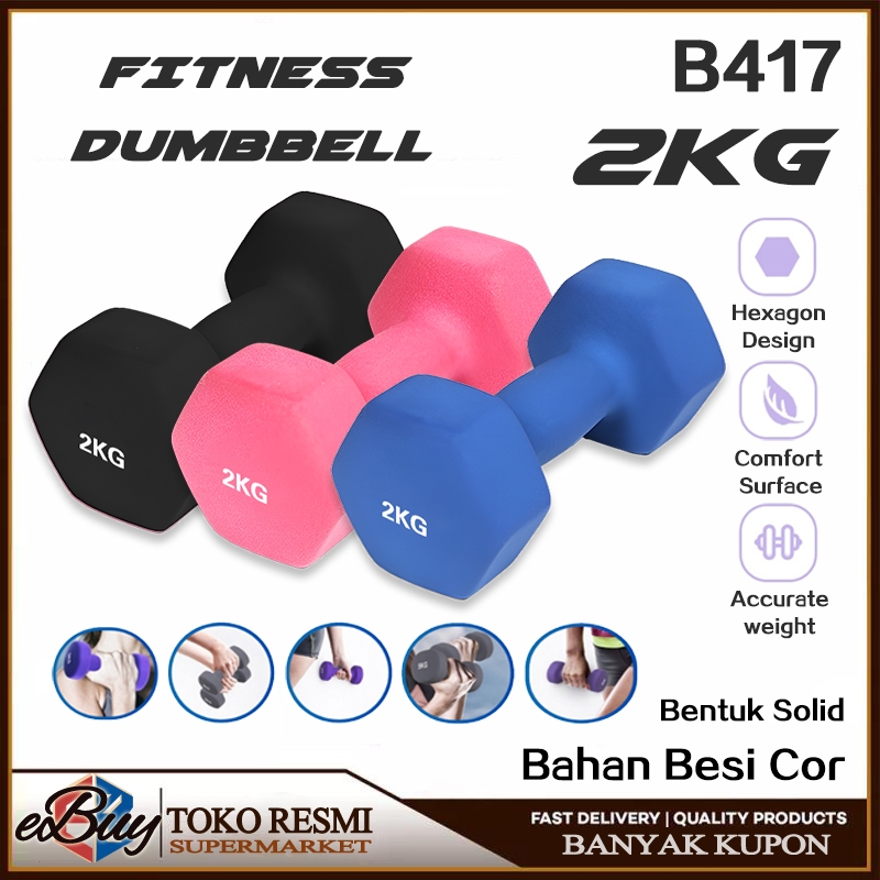 Dumbell 2Kg / Barbel Mini / Barbel  Non Slip Dumbbell (1 Pcs) / Dumbel / Barbel 2kg Gym Fitness