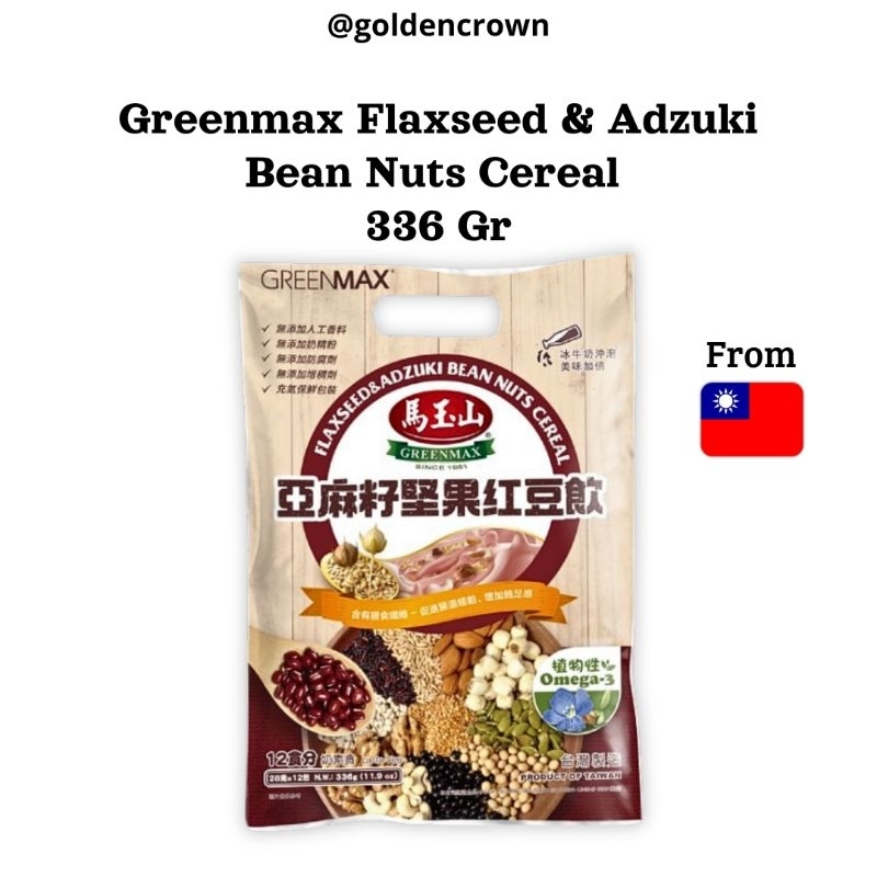 

Greenmax Flaxseed & Adzuki Bean Nuts Cereal | Minuman serealia Flaxseed dan Kacang Merah 336g