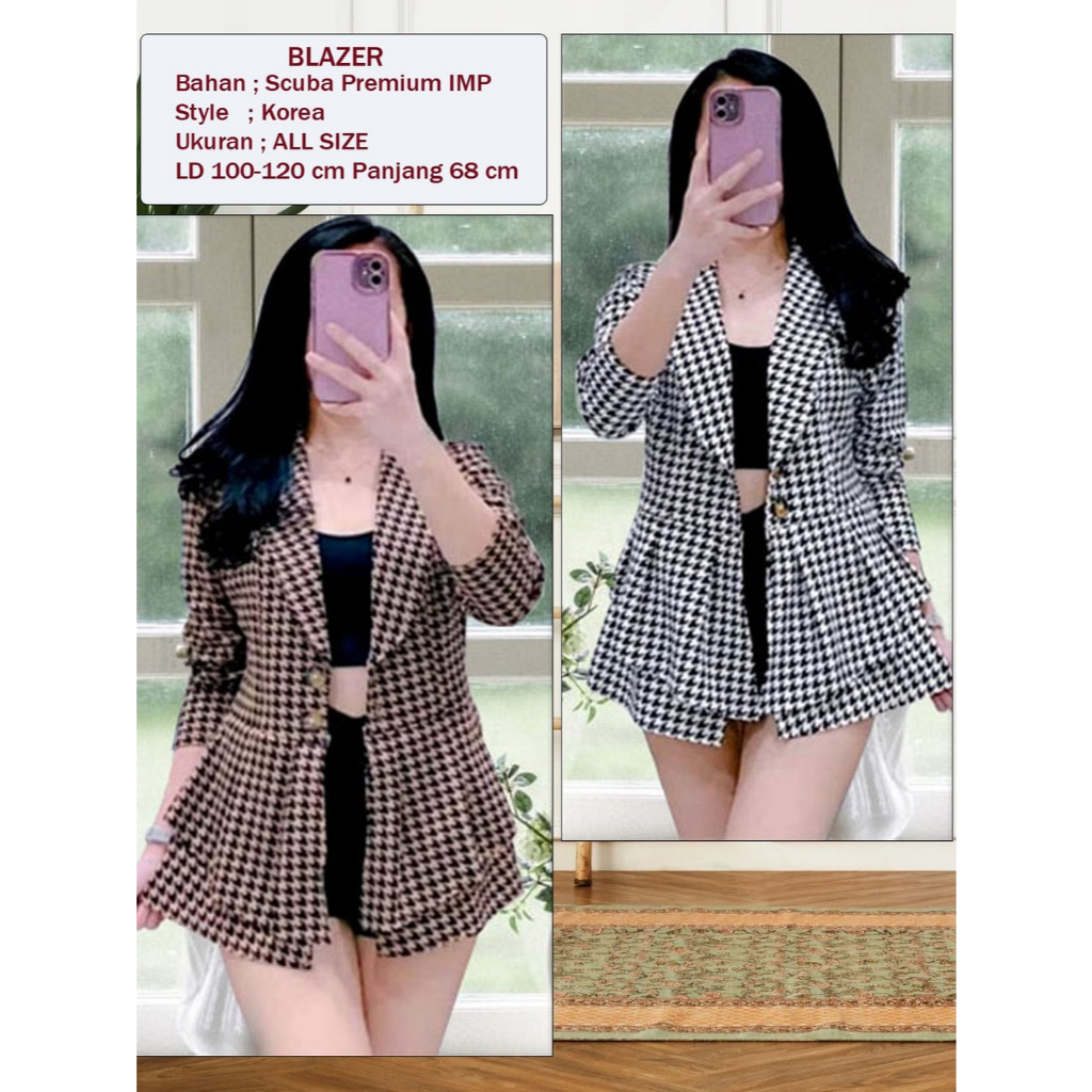 Blazer wanita bahan scuba imp premium/blazer kantor/blazer casual/blazer santai/blazer hangout