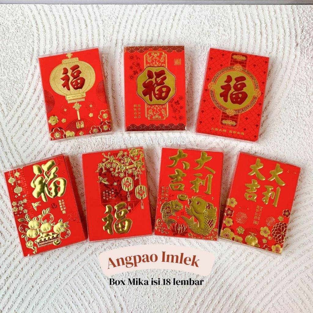 

Angpao Fuk Imlek Medium / Amplop Fu Kemasan Mika isi 18 Lembar - Hong Bao Fung Pao