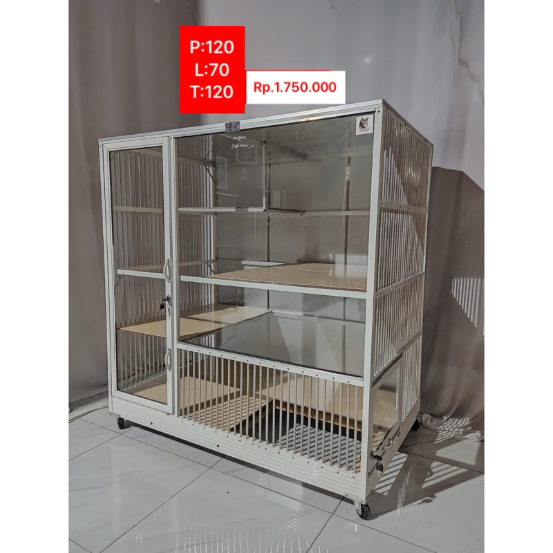 kandang kucing alumunium 1 kamar besar