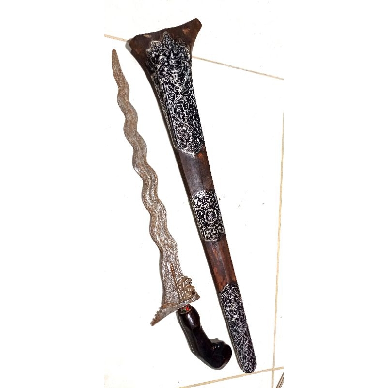 Keris pamor Pulo Tirta panjang bilah 37cm