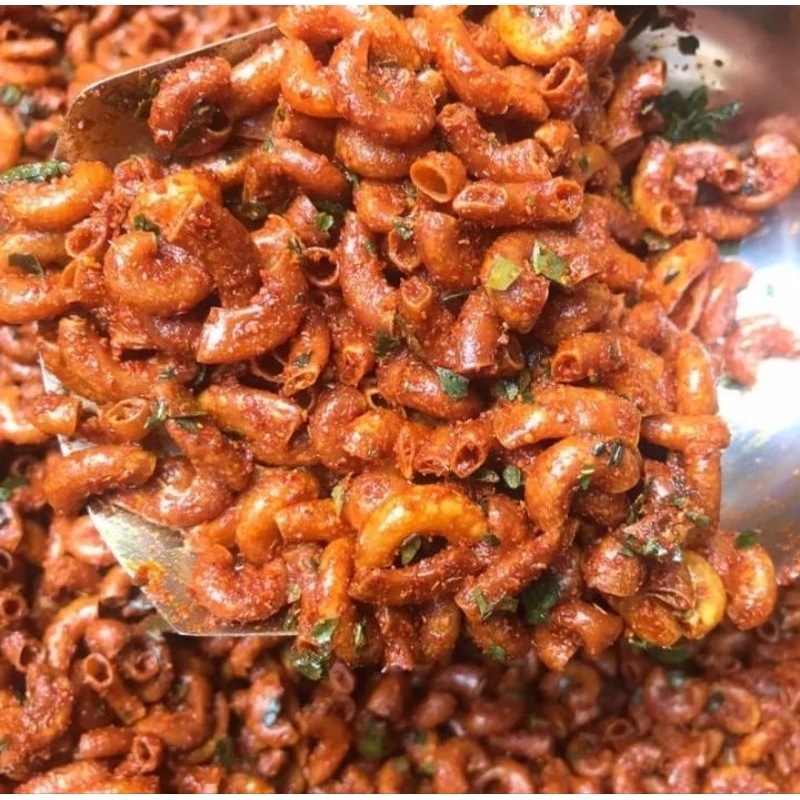 

best seller makaroni cikruh pedas ekstra kemasan 250 gram jamin nagih