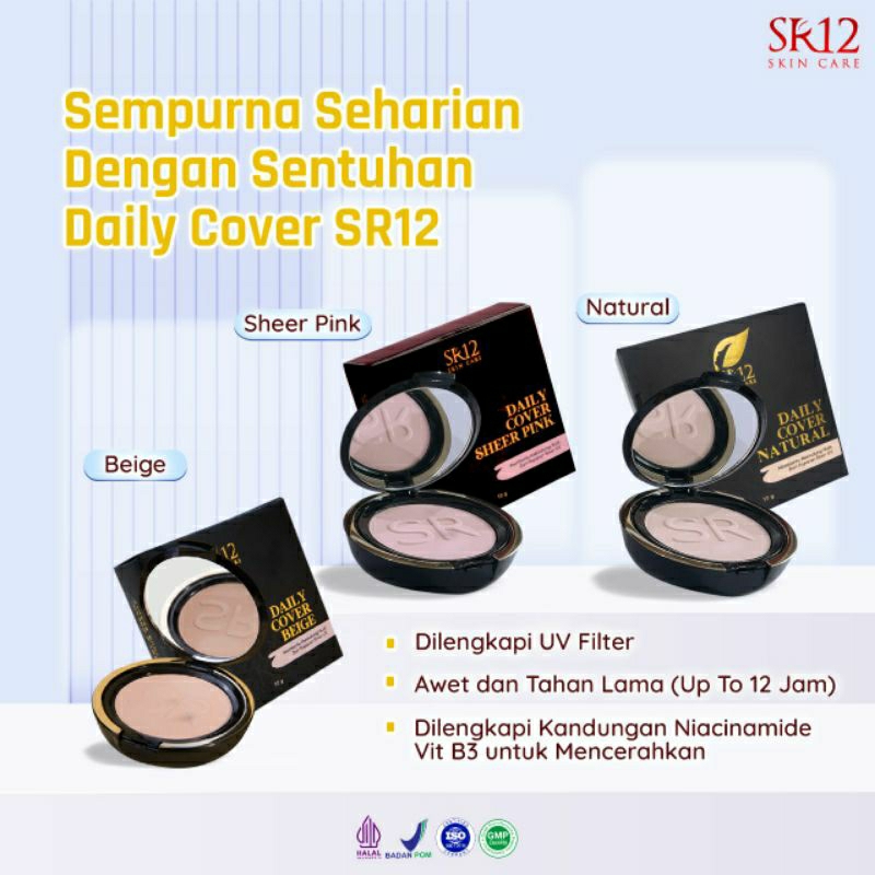 SR12 SKINCARE DAILY COVER BEDAK SR 12