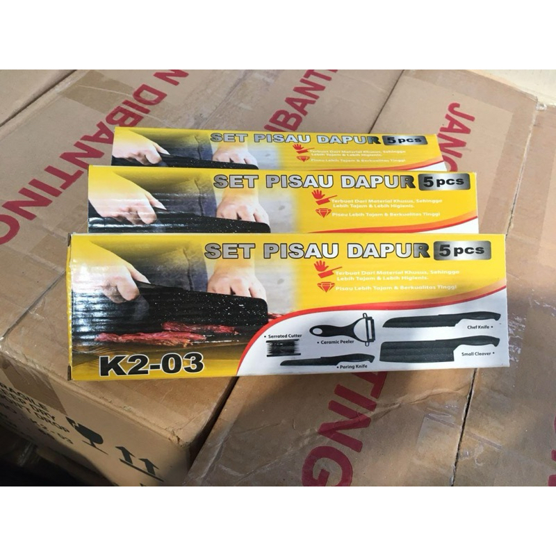 pisau dapur / pisau Dapur 5set / Pisau Hitam 5 Set