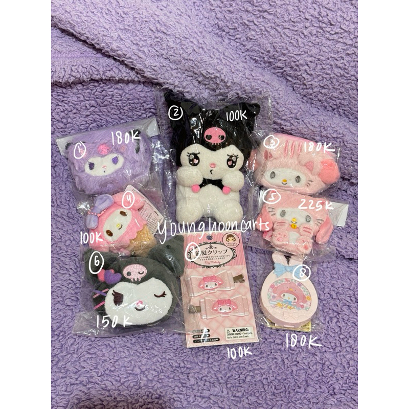 [READY SANRIO OFFICIAL STUFF] kuromi my melody hairclip mamel keychaun gantungan kunci pouch dompet