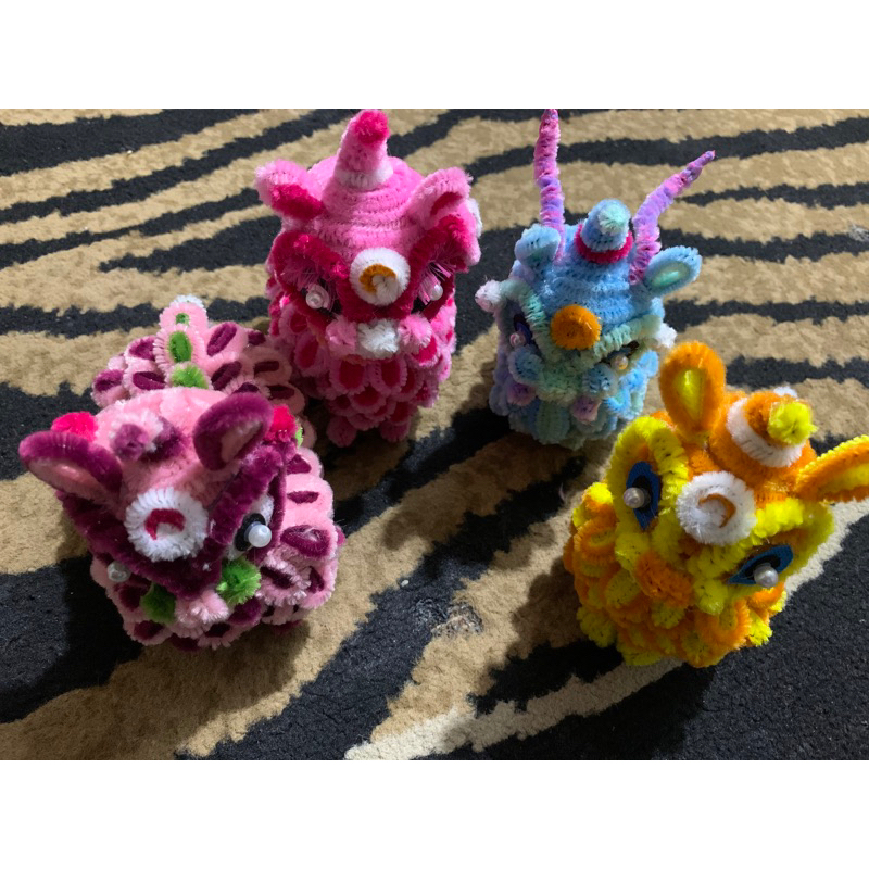 boneka barongsai kawat bulu