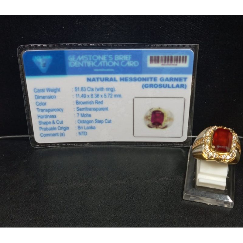 Hessonite Red Garnet Asli Natural + Sertifikat Memo Harga Terjangkau Dan Berkualitas