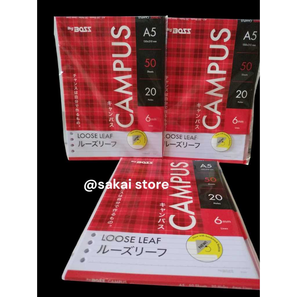 

Kertas Loose Leaf BIG BOS A5 GARIS 50 Lbr