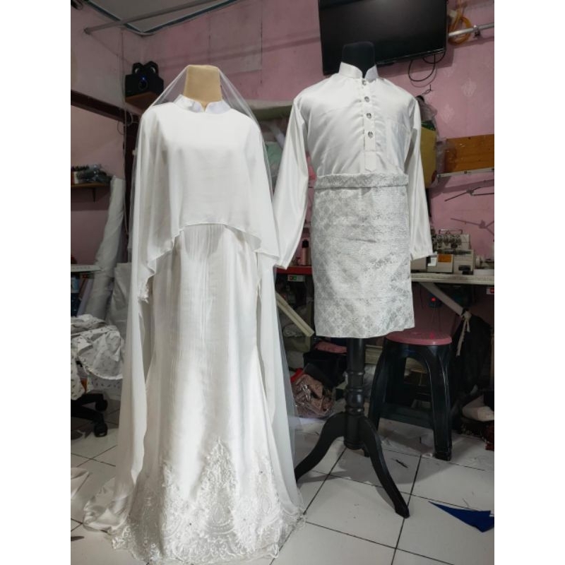 gaun pengantin muslimah Malaysia Melayu gaun akad gaun walimah wedding dress muslimah
